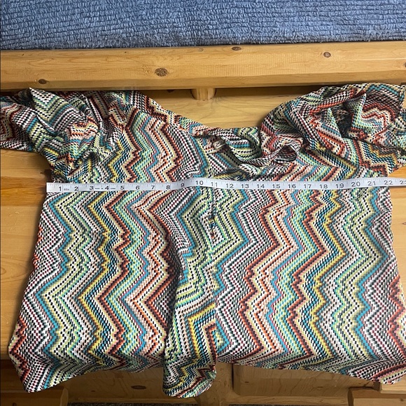 Bundle! Elan Multicolor Zigzag coverup/Lands' End swim shorts - Picture 6 of 15